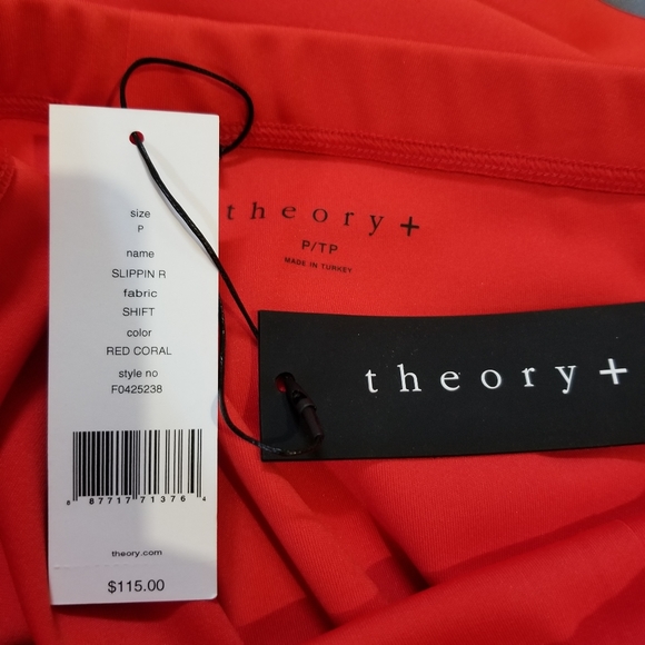 THEORY Red Coral Biker Shorts - Picture 5 of 7